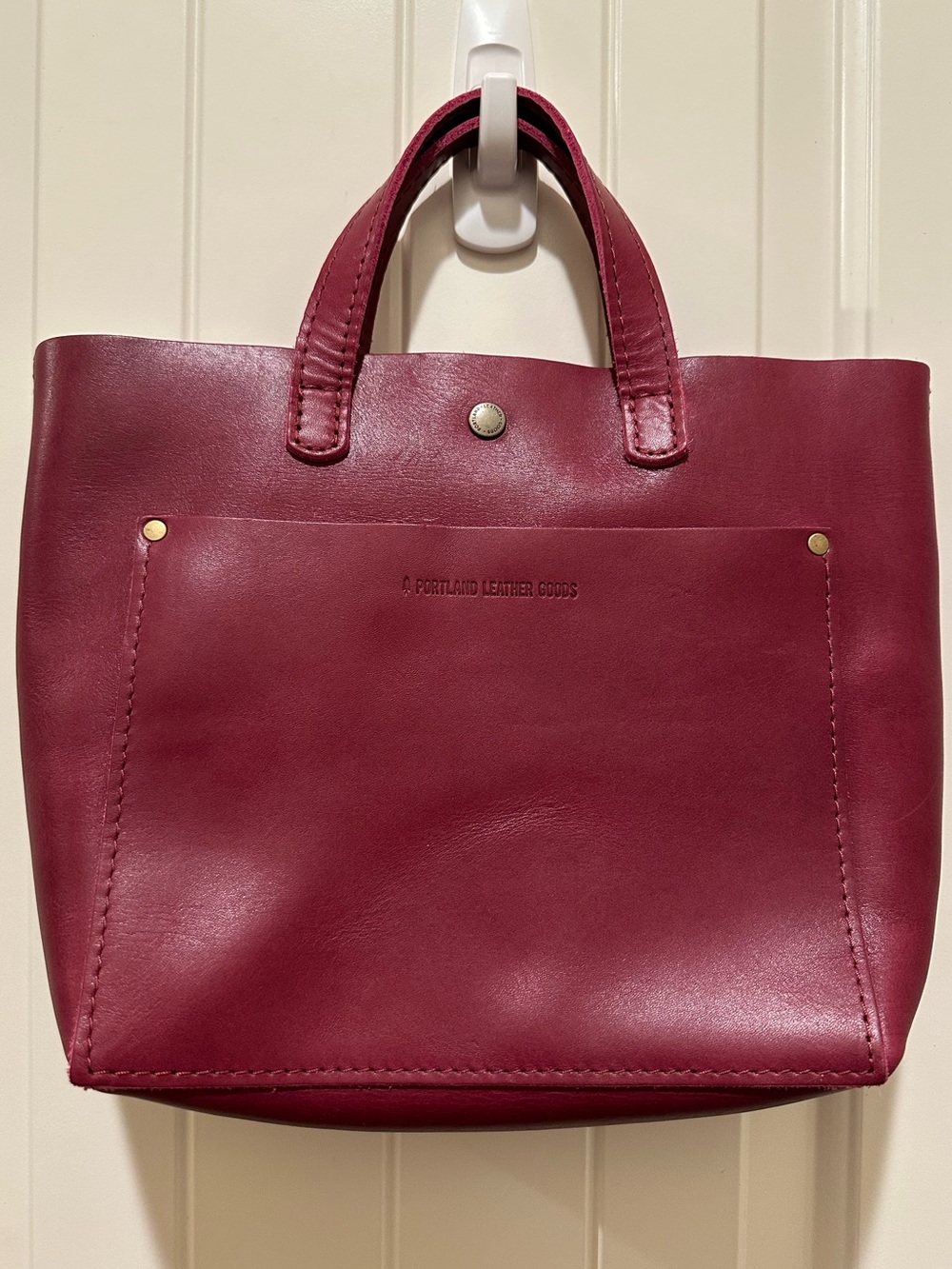 EUC Portland Leather Goods Mini Crossbody Bag Snap Mulberry (retired)
